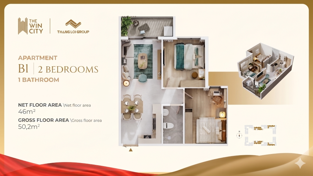 The Win City 2BR Layout