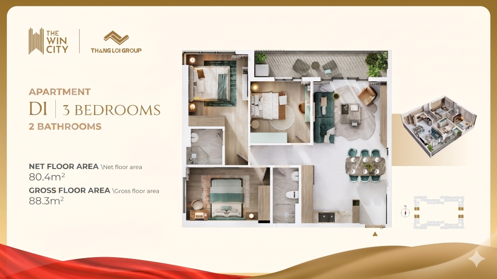 The Win City 3BR Layout