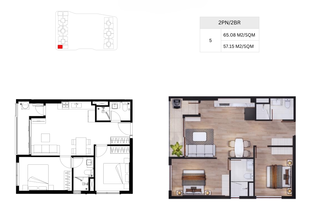 Layout 2pn Arcadia at Lavila
