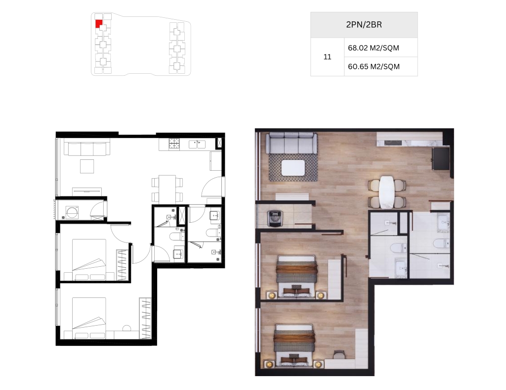 Layout 2pn Arcadia at Lavila