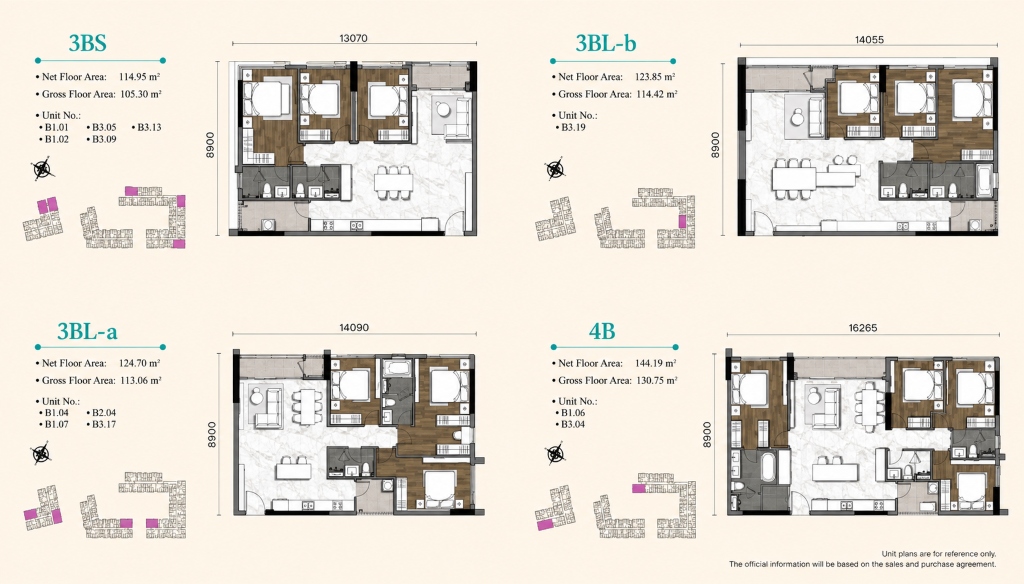 Apartment Layouts at Gladia Heights