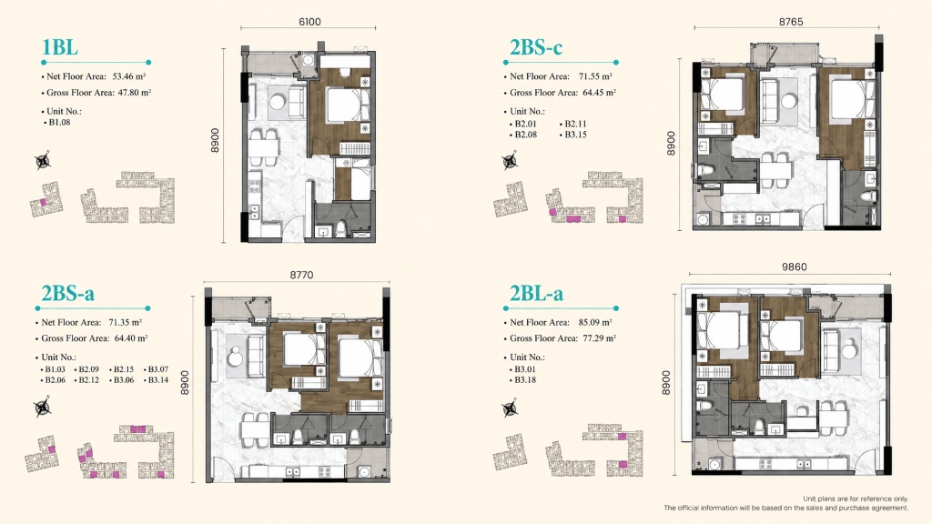 Apartment Layouts at Gladia Heights