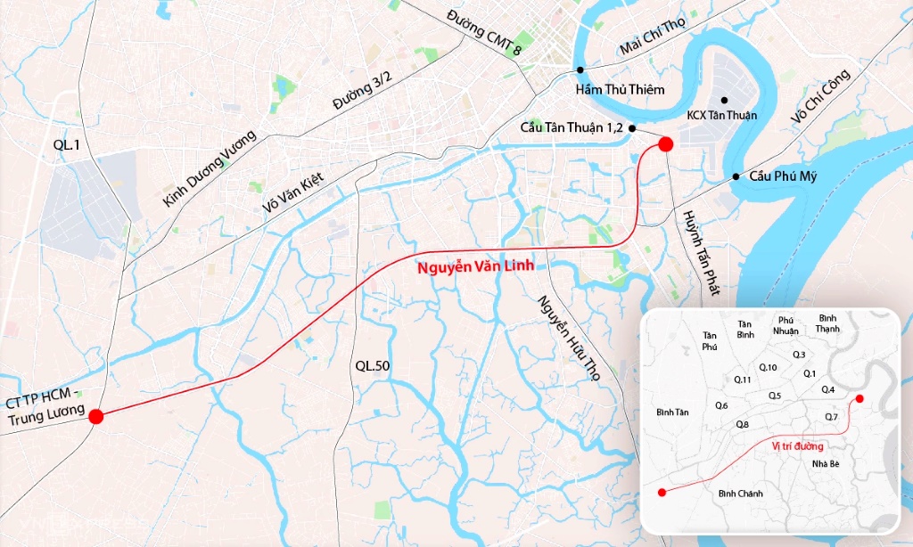 Nguyen Van Linh Boulevard Elevated Road Alignment