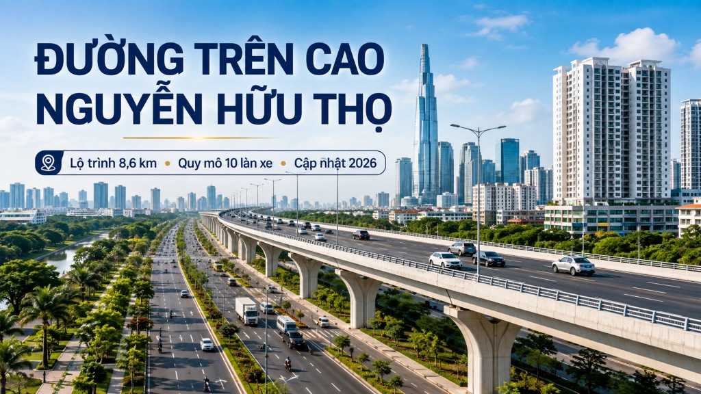 Phối cảnh đường trên cao Nguyễn Hữu Thọ TP.HCM